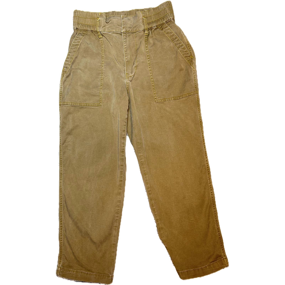 Cabi Womens Discovery Crop Trouser Size 2 Brown Twill Elastic Waist